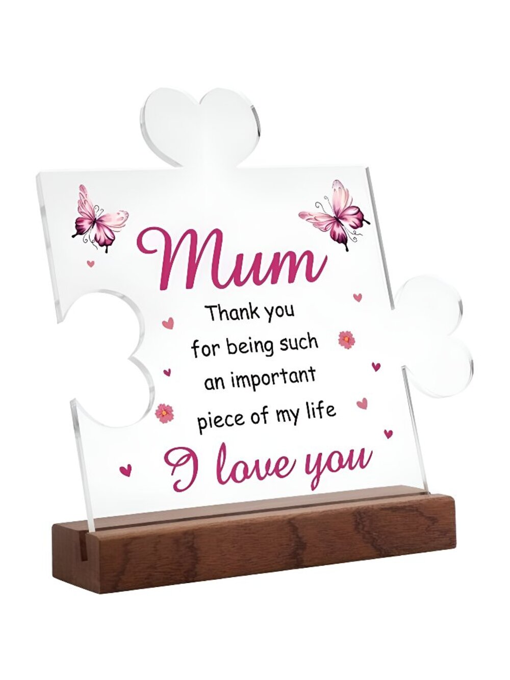 RAYKUL Mom Gift，To My Mom Puzzle Acrylic Plaque, Gift for Mom, Acrylic Sign for